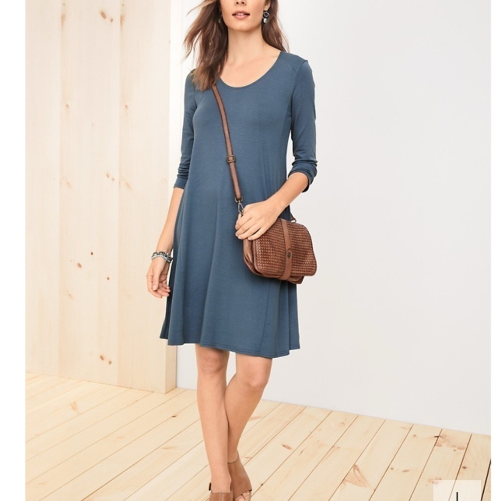 Garnet Hill lightweight knit trapeze dress - Picture 6 of 6